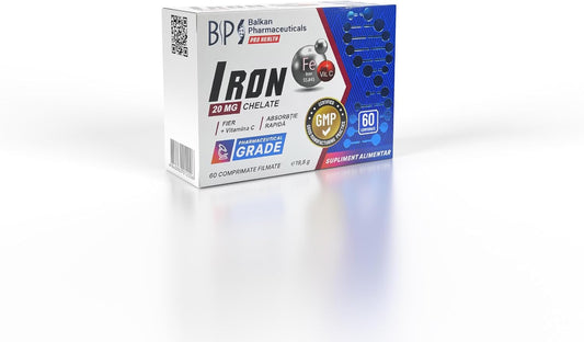 BP PRO HEALTH Demir Şelat + C Vitamini - Demir bisglisinat, günlük porsiyon başına 10 mg demir - 60 bölünebilir film tablet