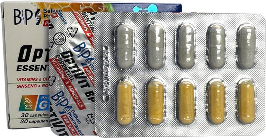 BP PRO HEALTH OptiVit BP Essential - Ginseng ve Arı Sütü İçeren 12 Vitamin + 9 Mineral - 30 + 30 Kapsül