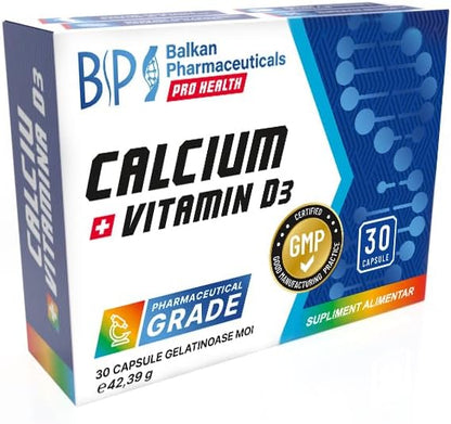 BP PRO HEALTH Calciu + Vitamina D3 - 320 mg Calciu + 5 µg (200 U.I.) Vitamina D3 - 30 capsule moi