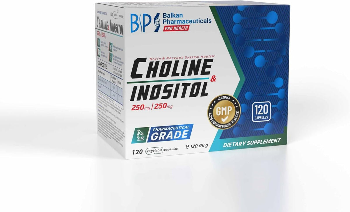 BP PRO HEALTH Choline & Inositol - 500 mg Choline + 500 mg Inositol per daily dose - 120 vegetable capsules