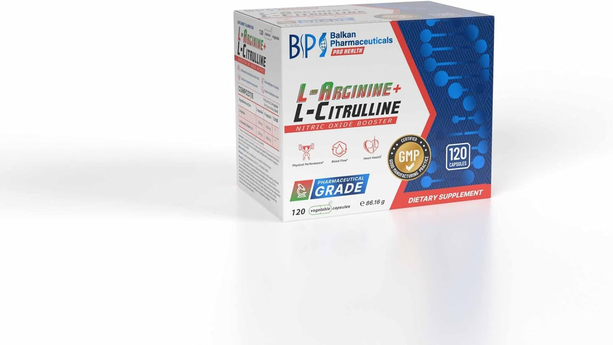 BP PRO HEALTH L-Arginine + L-Citrulline - 1000 mg per daily serving - 120 capsules