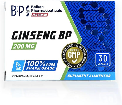 BP PRO HEALTH Ginseng BP 200 mg - Panax ginseng root extract with 20 mg ginsenosides - 30 capsules