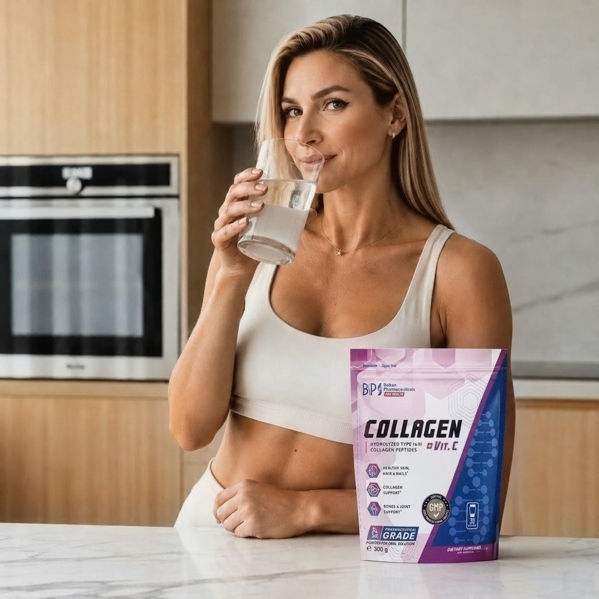BP PRO HEALTH Collagen Powder + Vitamin C - 8320 mg collagen per serving, apple flavor - 300 g