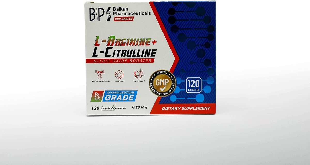 BP PRO HEALTH L-Arginine + L-Citrulline - 1000 mg per daily serving - 120 capsules