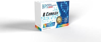 BP PRO HEALTH Vitamin B-Complex - 8 B-vitamins, 100% NRV each per capsule - 30 capsules