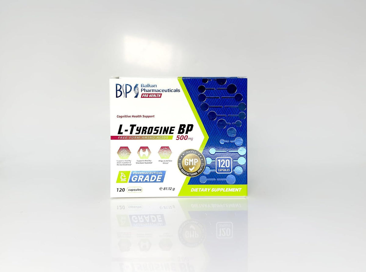 BP PRO HEALTH L-Tyrosine 500 mg per capsule - 1000 mg per daily serving - 120 capsules