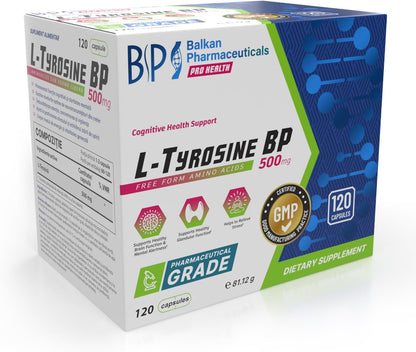 BP PRO HEALTH L-Tyrosine 500 mg per capsule - 1000 mg per daily serving - 120 capsules