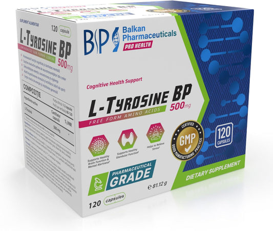 BP PRO HEALTH L-Tirozin kapsül başına 500 mg - günlük porsiyon başına 1000 mg - 120 kapsül