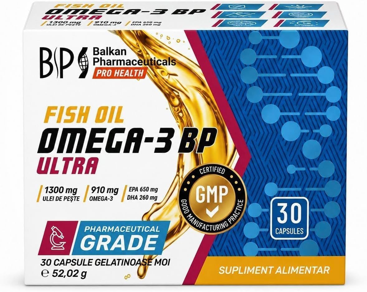BP PRO HEALTH Omega-3 Ultra - Fish Oil 1300 mg with 910 mg EPA + DHA - 30 Softgel Capsules