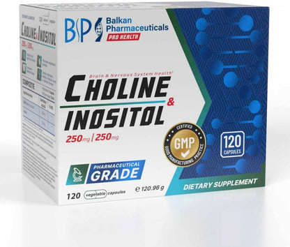 BP PRO HEALTH Choline & Inositol - 500 mg Choline + 500 mg Inositol per daily dose - 120 vegetable capsules