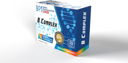 BP PRO HEALTH Vitamin B-Complex - 8 B-vitamins, 100% NRV each per capsule - 30 capsules