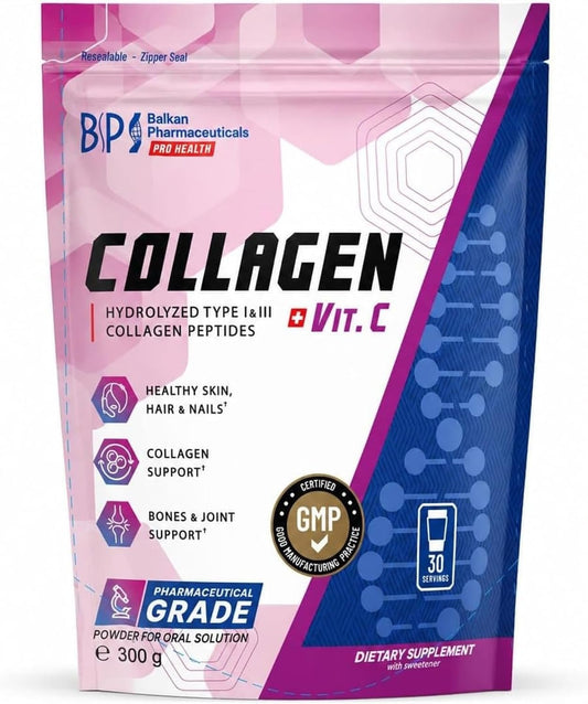 BP PRO HEALTH Kolajen Tozu + C Vitamini - Porsiyon başına 8320 mg kolajen, elma aromalı - 300 g