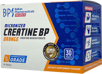 BP PRO HEALTH Micronized Creatine Orange - 5 g Creatine Monohydrate per sachet - 30 portion sachets