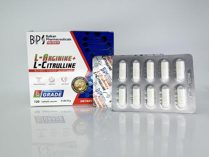 BP PRO HEALTH L-Arginine + L-Citrulline - 1000 mg per daily serving - 120 capsules