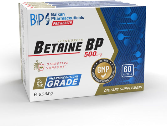 BP PRO HEALTH Betain BP 500 mg + Çemen Otu Ekstresi - 60 Kapsül