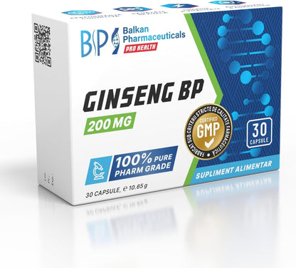 BP PRO HEALTH Ginseng BP 200 mg - Panax ginseng root extract with 20 mg ginsenosides - 30 capsules
