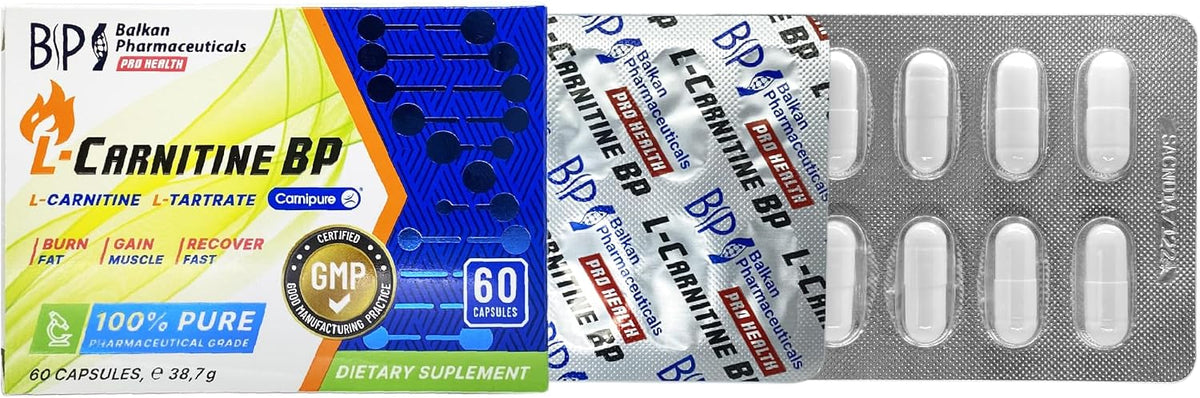 BP PRO HEALTH L-Carnitine Capsules - 1000 mg Carnipure® L-Carnitine-L-Tartrate - 60 capsules