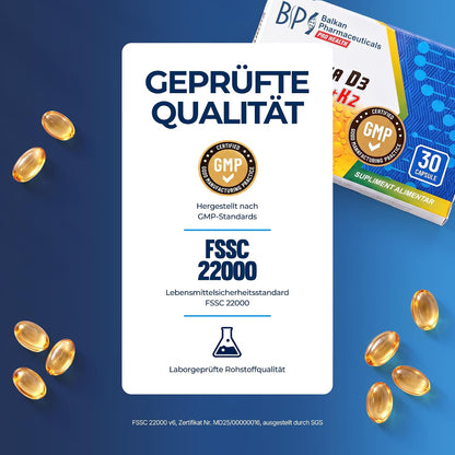 BP PRO HEALTH Vitamina D3 + K2 - 2000 U.I. D3 + 50 µg K2 (MK-7) - 30 capsule moi