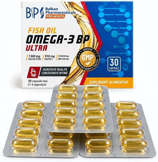 BP PRO HEALTH Omega-3 Ultra - 910 mg EPA + DHA içeren 1300 mg balık yağı - 30 yumuşak jel kapsül