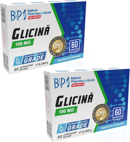 BP PRO HEALTH Glycine 100 mg Sublingual Tablets - Double Pack - 2 x 60 Tablets