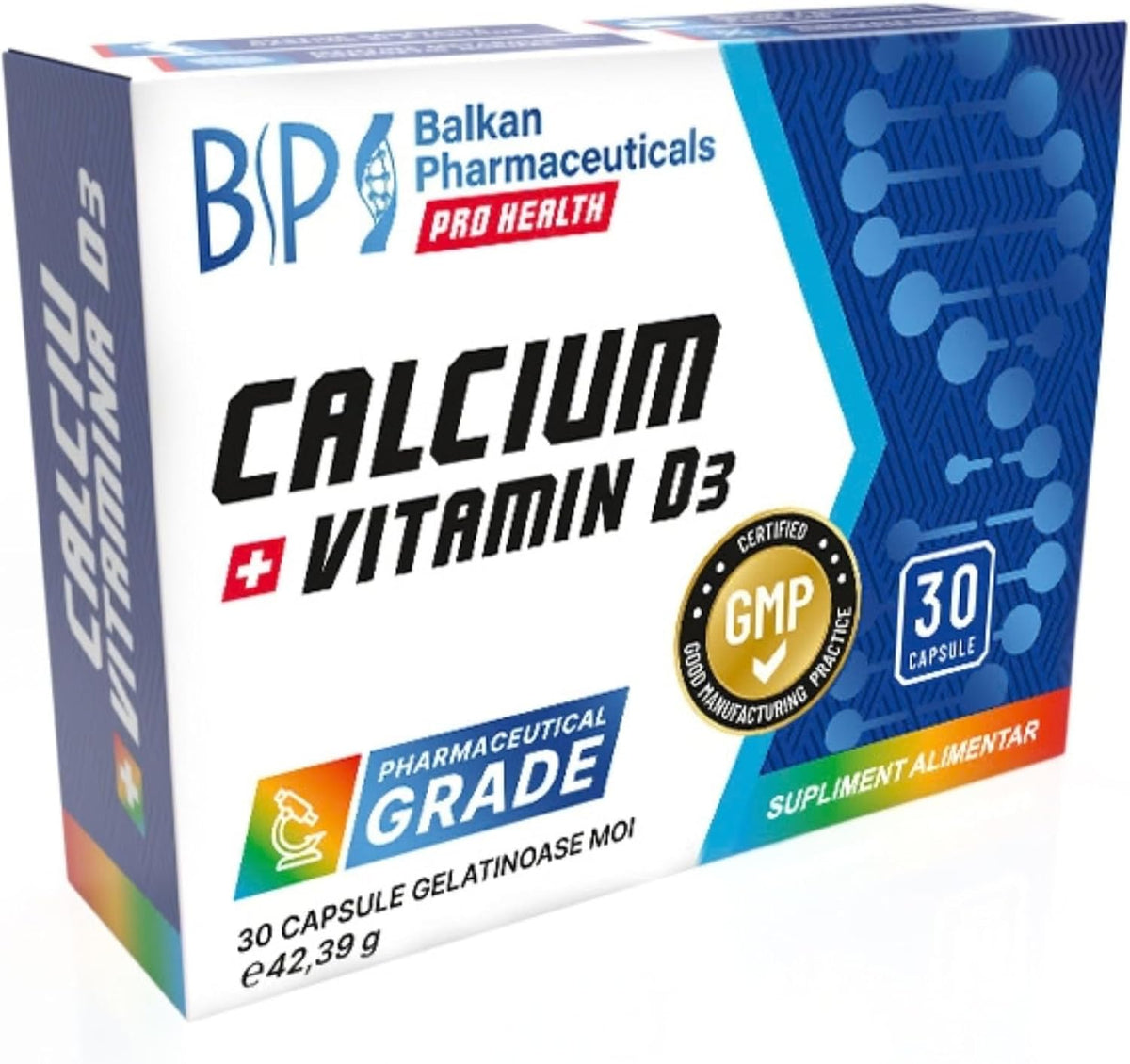 BP PRO HEALTH Calciu + Vitamina D3 - 320 mg Calciu + 5 µg (200 U.I.) Vitamina D3 - 30 capsule moi