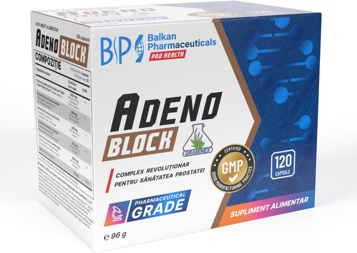 BP PRO HEALTH Adeno Block - 5 plant extracts + 15 mg zinc per daily serving - 120 capsules