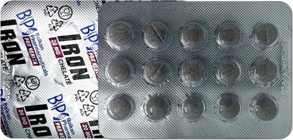 BP PRO HEALTH Iron Chelate + Vitamin C - Iron Bisglycinate, 10 mg iron per daily serving - 60 scoreable film-coated tablets
