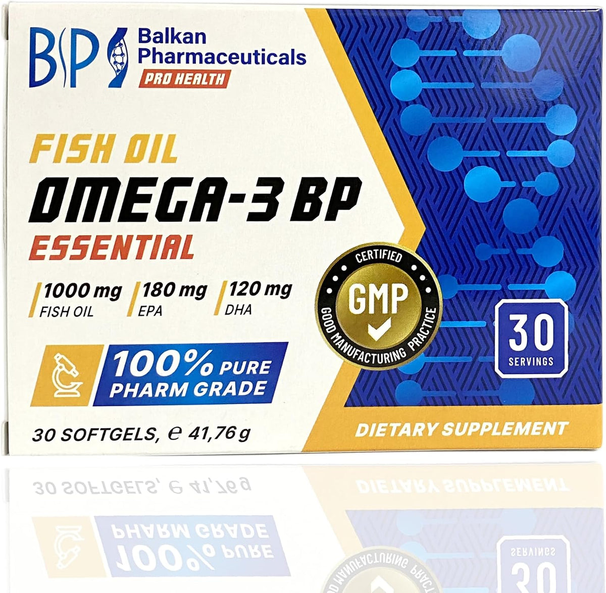 BP PRO HEALTH Omega-3 Essential - Fish Oil 1000 mg with 300 mg EPA + DHA - 30 Softgel Capsules